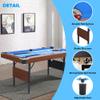 Ditkoko Billiard Table, 64" Folding Pool Table with with Balls, Cues, Chalk, Brush and Triangle, Pool Table Set for Family Game Room, Adult Rrec Room, Basements, Man cave or Garage (Blue & Brown) view 3