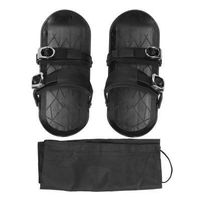 Mini Short Ski Skates for Snow,Child Skis for Winter Shoes,Mini Ski Skates Short Thin Skating Skis Attach to Skis Boots Winter Shoes for Outdoor Skiing Black One Size