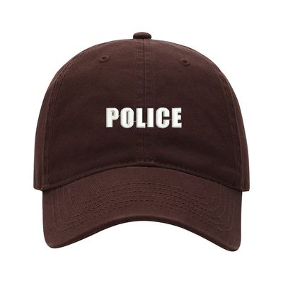Baseball Cap Men Women Police Embroidered Unisex Classic Adjustable Strapback Dad Hat (7 1/2,Brown)