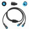 EDENCOMERS Electric Bicycle 1T2 Extension Cable Y-Split Extension Wire with Waterproof Connector for Light,Throttle,Gear Sensor and Brake in Ebike Modification Kit (1T2 4pin 7"-2M1F) view 1