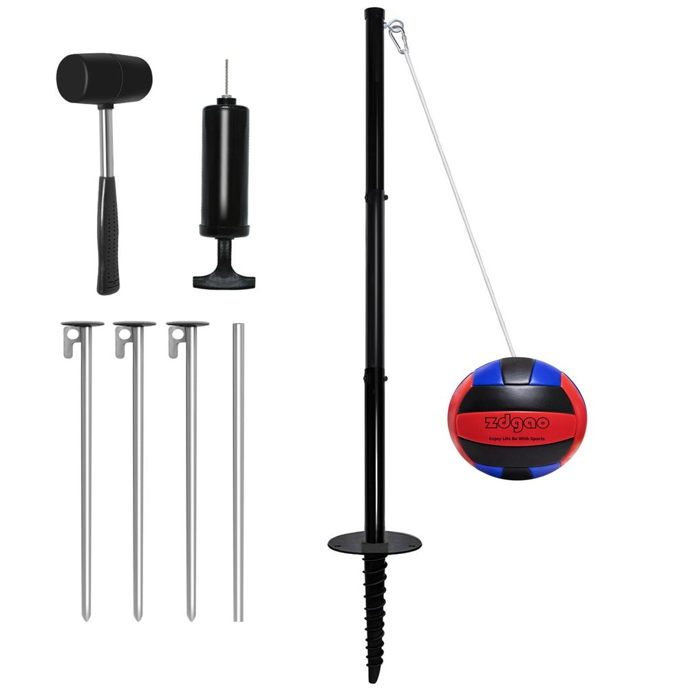 YDDS Portable Tetherball Set with Tetherball Ball, Rope and Pole, Heavy Duty Tetherball Pole Set for Family Fun, Outdoor Game Fun for Adults Backyard, Lawn, Sand and Beach