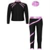 Huimingda Kids Girls Figure Skating Outfit Shiny Ice Skating Jacket with Athletic Leggings Sets Performance Dancewear Pink A 8 Years view 1