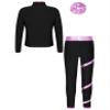 Huimingda Kids Girls Figure Skating Outfit Shiny Ice Skating Jacket with Athletic Leggings Sets Performance Dancewear Pink A 8 Years view 2