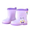Little-Kids Cute Cartoon Rain Boots Fashion Non Slip Lightwight aterproof Soft Bottom Rain Boots Unisex-Child (Purple, 1 Big Kids) view 3