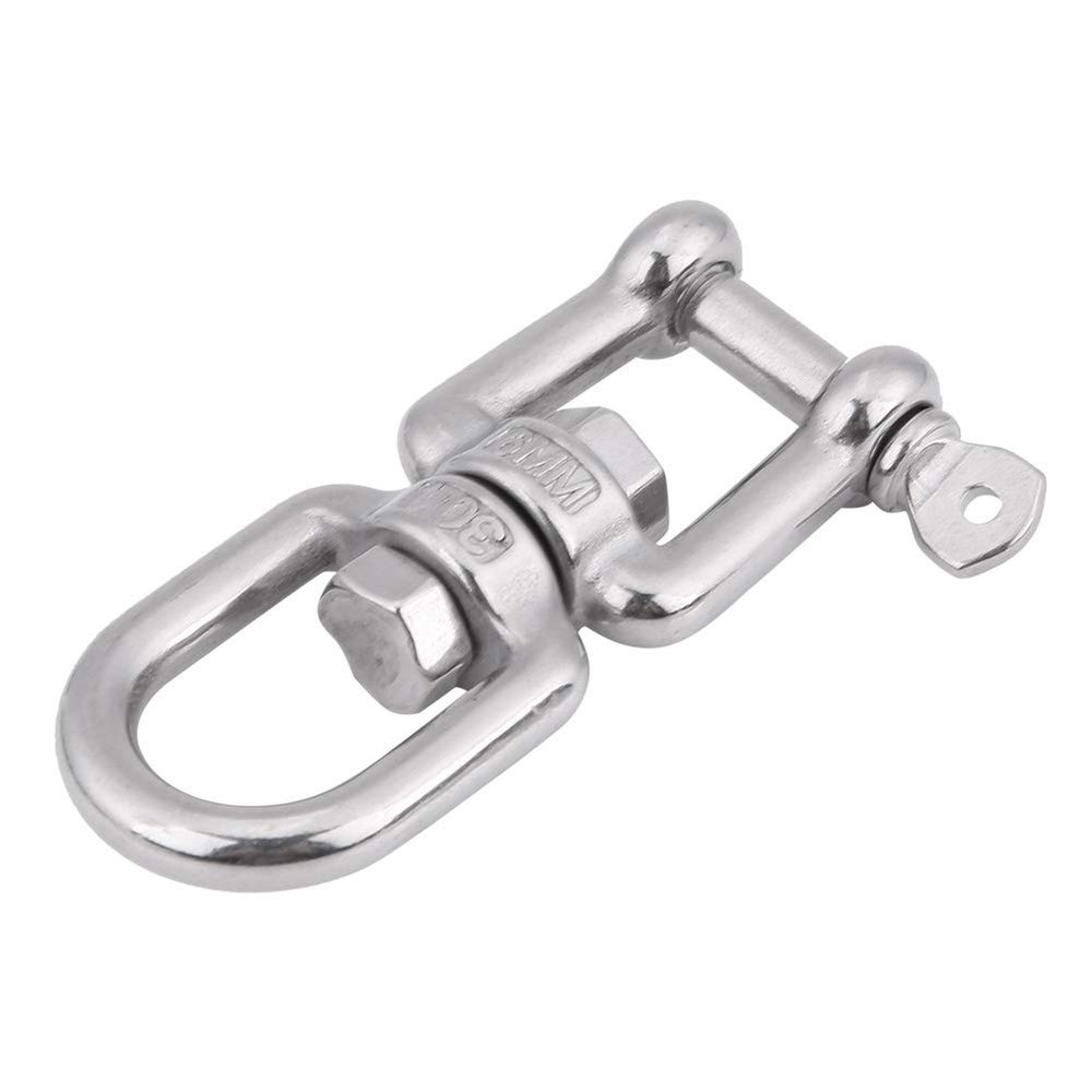 QANYEGN Swivel Ring Snap, Stainless Steel Snap Shackle, Swivel Ring Snap Rolling Shackle Device, Jaw Swivel Snap Shackle for Tree Swing, Hammock Chair (6mm)