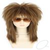 yuehong Long Dark Brown Women Wig Mullet Wig 70s 80s Rocker Wig Heavy Metal Style Cosplay Costume Wig with Necklace view 1