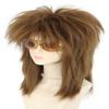 yuehong Long Dark Brown Women Wig Mullet Wig 70s 80s Rocker Wig Heavy Metal Style Cosplay Costume Wig with Necklace view 2