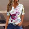 2025 Summer Tops for Women 2025 Trendy Vacation Short Sleeve Ladies Blouse Dressy Causal Plus Size Tunic Tops to Wear with Leggings Easter Shirts for Women(E Purple,Large) view 2