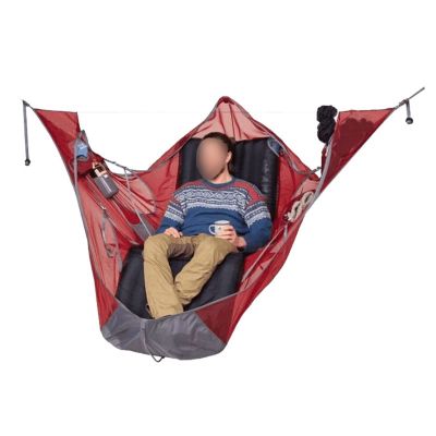 Camping Hammocks Outdoor Camping Hammock Flat Sleep Hammock Tent Suspension Kit Outdoor Camp High Strength Sleeping Swing (Color : Rojo) (Rojo)