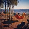 Camping Hammocks Outdoor Camping Hammock Flat Sleep Hammock Tent Suspension Kit Outdoor Camp High Strength Sleeping Swing (Color : Rojo) (Rojo) view 3