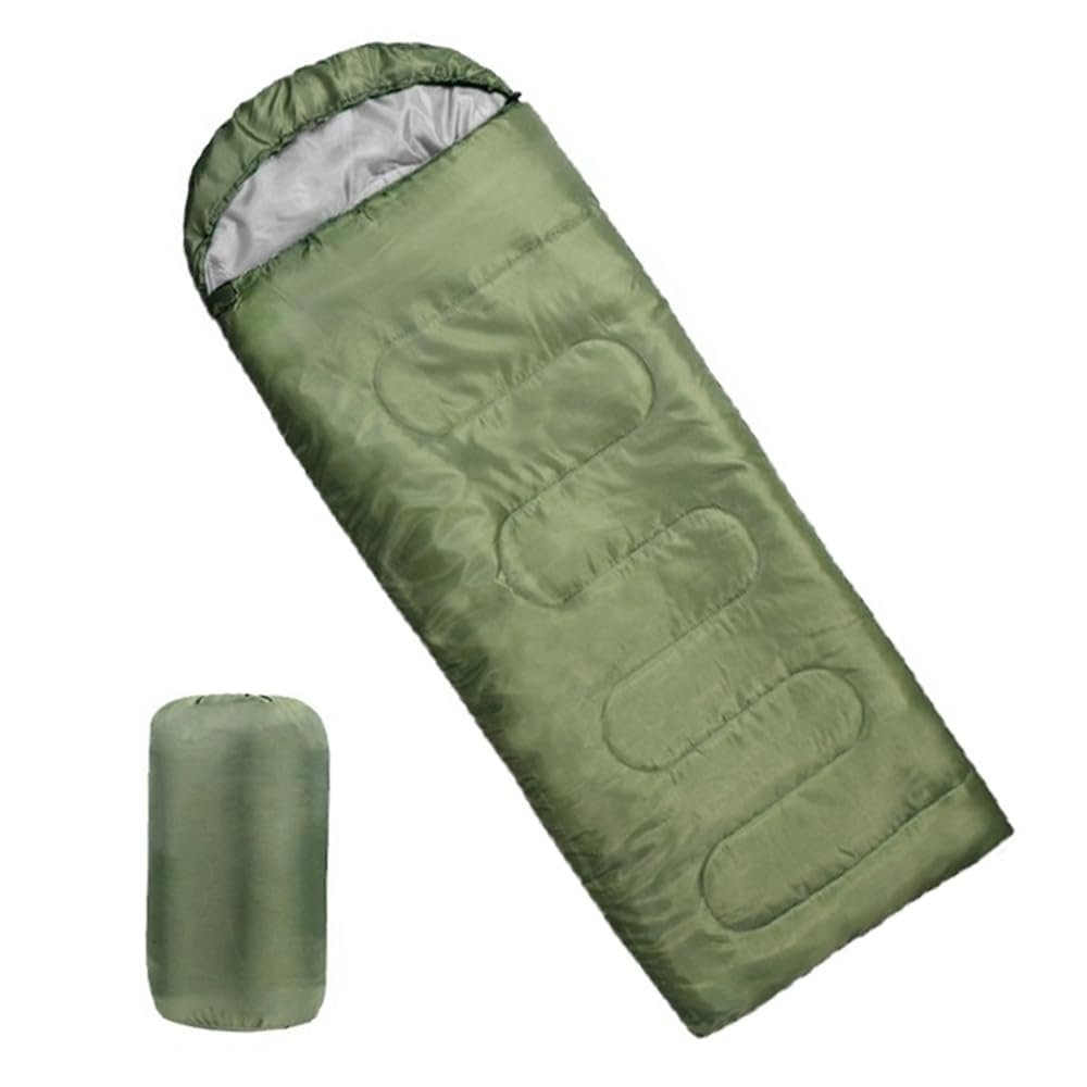 SOUUXIU Ultra Light Sleeping Bag for Backpacking Compartment for Adults 170T Envelope 4 Seasons Hooded Travel Dirt-Proof Spacious and Comfortable Warm and Windproof