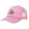 Life is Better Around The Campfire Men's Vintage Mesh Trucker Hat Outdoor Sport Summer Baseball Cap Pink view 2