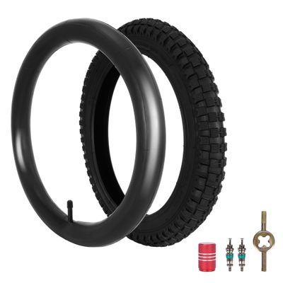 16x2.4 Tire and Inner Tube Set, 16 Inch Bike Tires for Dirt Bike Kids Bicycles, 64-305 Tire Compatible with MX500 MX650