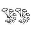 Baglaum 16 Pcs/Set Fishing Rod Guides Tip Fish 5-18mm Dia Pole Repair Kit Line Rings Eyes Set Rings Frame, black view 1