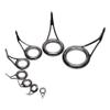 Baglaum 16 Pcs/Set Fishing Rod Guides Tip Fish 5-18mm Dia Pole Repair Kit Line Rings Eyes Set Rings Frame, black view 2
