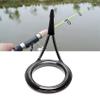 Baglaum 16 Pcs/Set Fishing Rod Guides Tip Fish 5-18mm Dia Pole Repair Kit Line Rings Eyes Set Rings Frame, black view 3