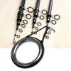 Baglaum 16 Pcs/Set Fishing Rod Guides Tip Fish 5-18mm Dia Pole Repair Kit Line Rings Eyes Set Rings Frame, black view 4