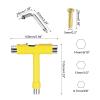 PATIKIL All-in-One Skate Tool with 8 Skateboard Hardware Screw Bolts, Multi-Function Portable Skateboard Tool T Wrench with L-Type Cross Head Screwdriver for Roller Skate, Yellow view 2