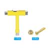 PATIKIL All-in-One Skate Tool with 8 Skateboard Hardware Screw Bolts, Multi-Function Portable Skateboard Tool T Wrench with L-Type Cross Head Screwdriver for Roller Skate, Yellow view 3