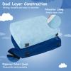 Goplus Crash Pad, 57"x57"/ 48"x36" Sensory Mat with Foam Blocks and Washable Velvet Cover for Kids and Adults Play, Therapy, Jump, and Relax (48"x36",Blue) view 4