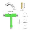 PATIKIL All-in-One Skate Tool with 8 Skateboard Hardware Screw Bolts, Multi-Function Portable Skateboard Tool T Wrench with L-Type Cross Head Screwdriver for Roller Skate, Green view 2