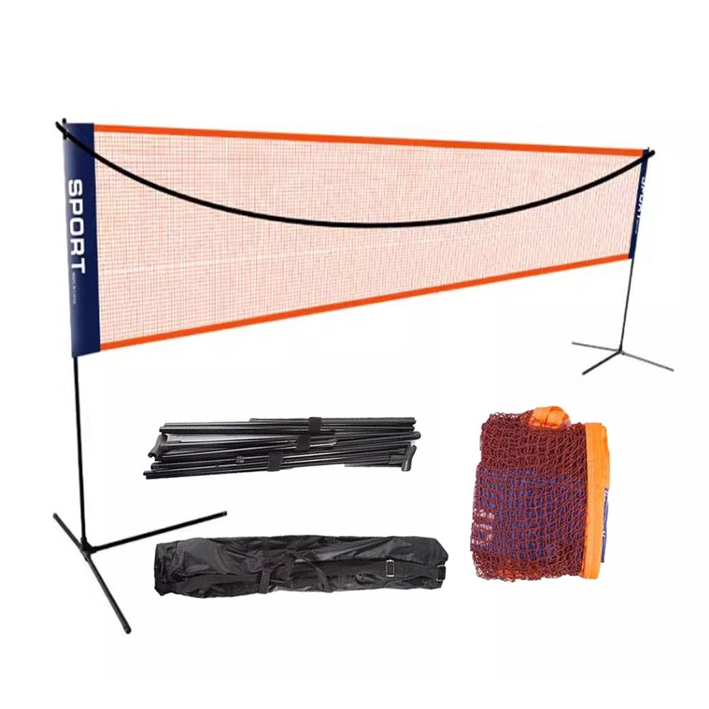 FLGMSOTS Portable Badminton Net Set with Stand, Foldable Tennis Pickleball Nets, for Gym Backyard Park, Adjustable Height (Size : 4.1m/14ft)