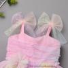 ABEWIP Girls Tutu Ruffle Dress Spaghetti Straps Baby Girls' Special Occasion Dresses Princess Party Ball Gowns Rainbow Color 90 (18-24M) view 2