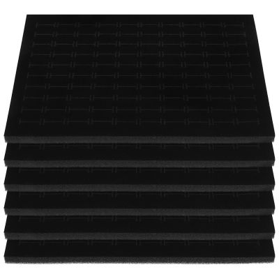 ABOOFAN 6pcs Jewelry Box Insert Black Foam Jewelry Inserts Ring Earring Display Tray Sponge Pad Velvet Holder Inserts for Jewelry Display Retail Showcase Box Black