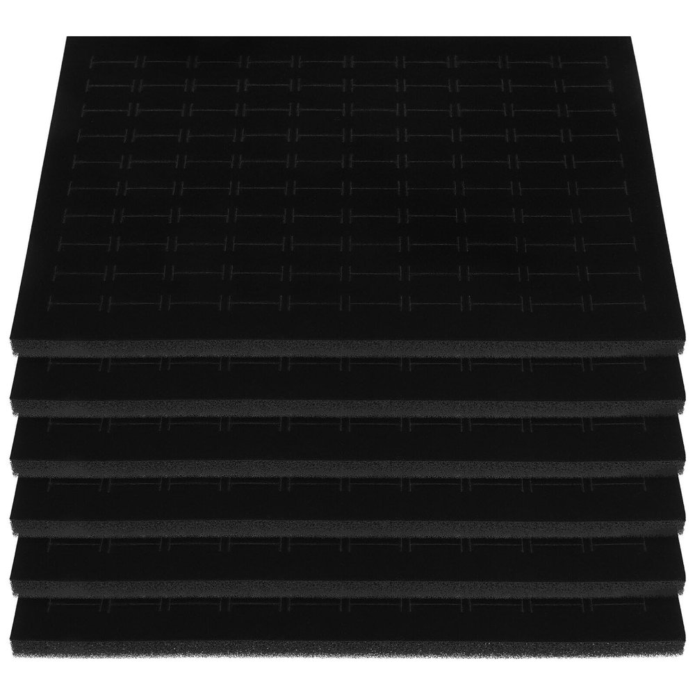 ABOOFAN 6pcs Jewelry Box Insert Black Foam Jewelry Inserts Ring Earring Display Tray Sponge Pad Velvet Holder Inserts for Jewelry Display Retail Showcase Box Black