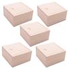 Baglaum 5X Small Plain Wooden Storage Box Case for Jewellery Small Gadgets Gift Wood Color