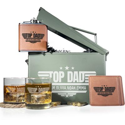 Personalized Ammo Box For Men - Custom Ammo Can Gift Set - Authentic Grade 1 Military Ammo Box Gift For Dad - Birthday Gift For Dad And Husband - Fathers Day Gift For Him - 30 Caliber