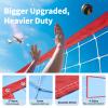 YUXUXU Professional Volleyball Net Outdoor Heavy Duty, All Weather Enhanced, Extended Stainless Steel Cable, Extra Thick Borders, for Indoor Outdoor Sports - Regulation 32x3FT, Red (Net Only) view 4