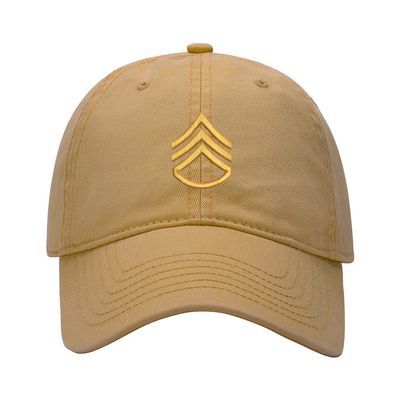Baseball Cap Men Women Army Rank Patch Staff Sergeant Embroidered Unisex Classic Adjustable Strapback Dad Hat (7 1/2,Khaki)