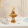 ABOOFAN Golden Bunny Decor Jewelry Tray, Cute & Retro Rabbit Ring Tray, Decorative Trinket Dish Holder for Rings, Earrings, Necklaces, Easter Home Decor view 2