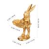 ABOOFAN Golden Bunny Decor Jewelry Tray, Cute & Retro Rabbit Ring Tray, Decorative Trinket Dish Holder for Rings, Earrings, Necklaces, Easter Home Decor view 3