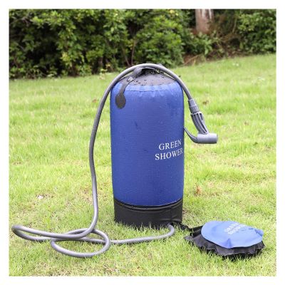 Portable PVC Pressure Shower Bag with Light Pedal Pump Inflatable Shower Pressure Shower Water Bag for Outdoor Campy Clothes