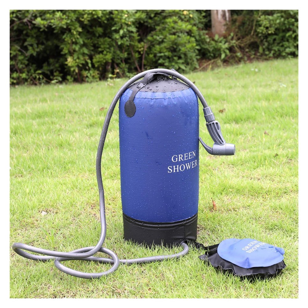 Portable PVC Pressure Shower Bag with Light Pedal Pump Inflatable Shower Pressure Shower Water Bag for Outdoor Campy Clothes