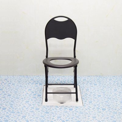 Bath Stool Portable Strengthened Foldable Toilet Chair Travel Camping Climbing for Elder Chair Outdoor Activity Accessories with Backrest for Pregnant Woman Old People