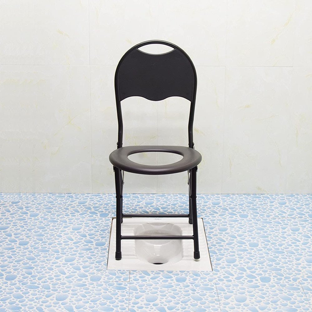 Bath Stool Portable Strengthened Foldable Toilet Chair Travel Camping Climbing for Elder Chair Outdoor Activity Accessories with Backrest for Pregnant Woman Old People