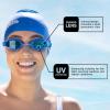 Zoggs Unisex Adult Endura Max Titanium Adjustable Swimming Goggles with Comfortable Soft Silicone Gasket & Anti-Fog UV Protective Curve Lenses, Yellow/Blue - Mirrored Lime Titanium Lenses view 4