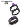 Couple Ring Bridal Set His Hers Black Gold Plated Purple Violet CZ Stainless Steel Wedding Ring Band view 4