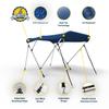 Seal Skin Covers 3 Bow / 4 Bow Bimini Top for Boats, Marine Grade Waterproof Canopy Cover with Frame, Durable Sun Shade Cover, Mounting Hardware, Rear Straps & Storage Boot (6'L X 46" H X 61"-66" W) view 2