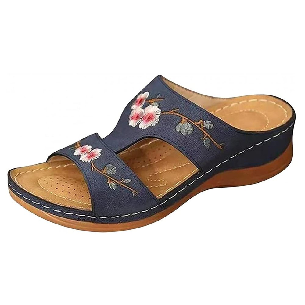 Generic Orthopedic Sandals For Women Arch Support Wide Womens Orthotic Flips Flops Sandals Arch Support for Flat feet Orthopedic Slides Plantar Fasciitis Comfortable Walking Beach Shoes, 7.5, Blue