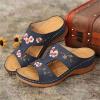 Generic Orthopedic Sandals For Women Arch Support Wide Womens Orthotic Flips Flops Sandals Arch Support for Flat feet Orthopedic Slides Plantar Fasciitis Comfortable Walking Beach Shoes, 7.5, Blue view 4