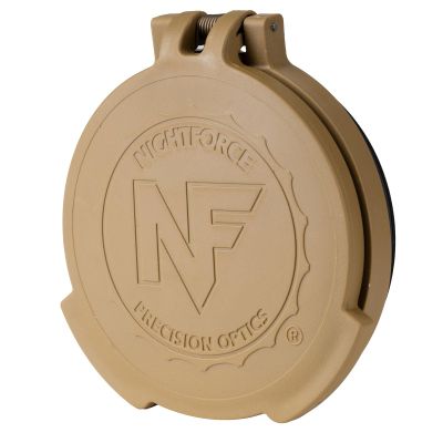 Nightforce Objective Durable Weather-Resistant Spring-Loaded Flip-Up Rotational Lens Caps with Thread-in Attachment, Dark Earth, 56mm ATACR, Beast, NXS, SHV