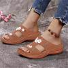 NineFit Basics Sandals Women Comfortable Walking Womens Orthotic Flips Flops Sandals Arch Support for Flat feet Orthopedic Slides Plantar Fasciitis Comfortable Walking Beach Shoes, 9.5, Brown view 3