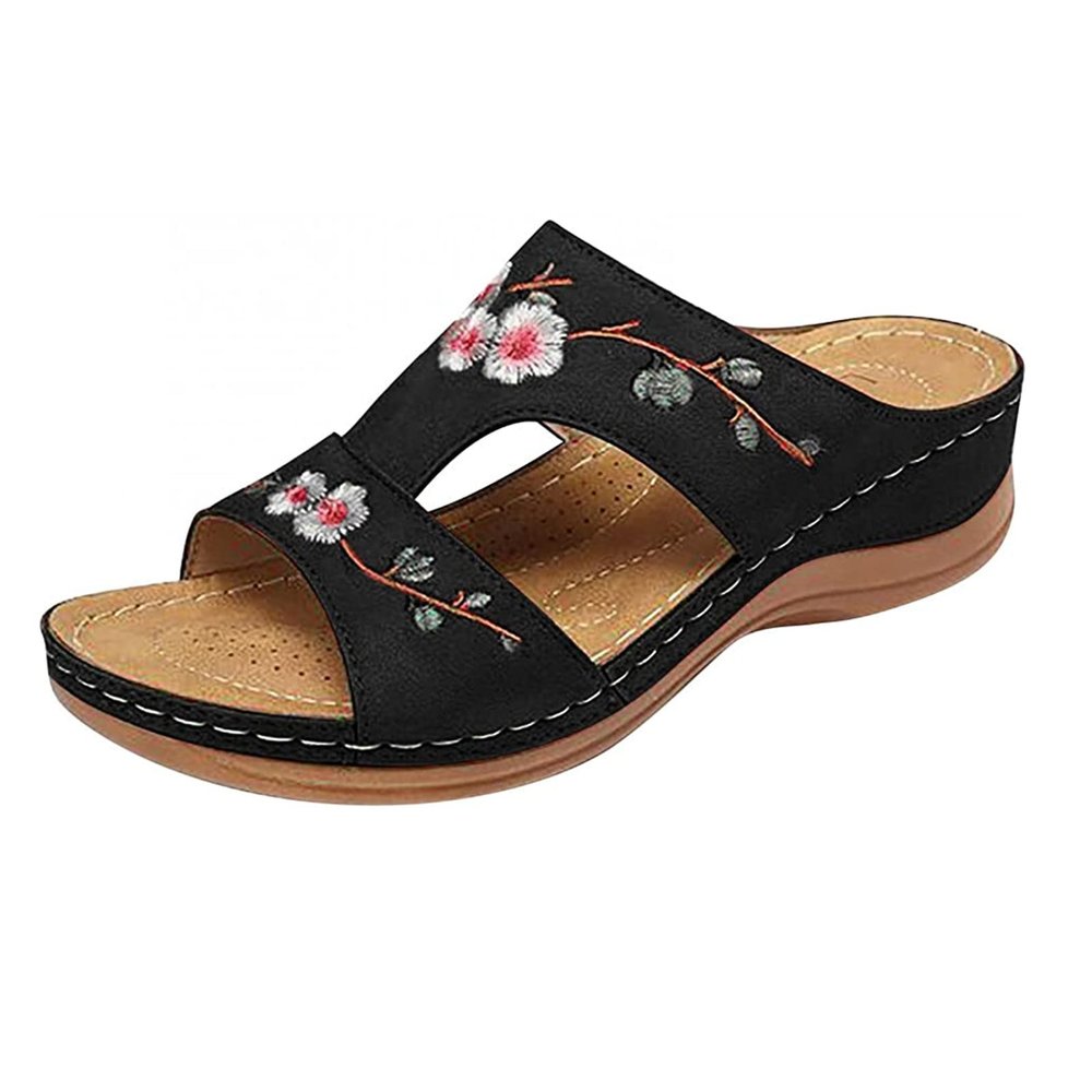 NineFit Basics Orthotic Sandals For Women Heel Orthopedic Sandals for Women Arch Support Slides Slippers for Plantar Fasciitis Extremely Comfort Dressy Summer Orthotic Flip Flops, 7.5, Black