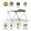 Seal Skin Covers 3 Bow / 4 Bow Bimini Top for Boats, Marine Grade Waterproof Canopy Cover with Frame, Durable Sun Shade Cover, Mounting Hardware, Rear Straps & Storage Boot (6'L X 46" H X 85"-90" W) view 2