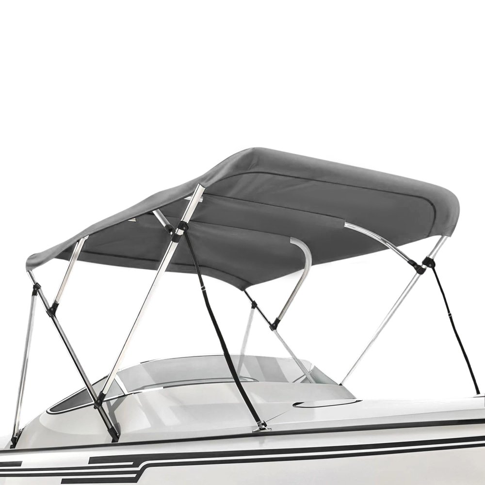 Seal Skin Covers 3 Bow / 4 Bow Bimini Top for Boats, Marine Grade Waterproof Canopy Cover with Frame, Durable Sun Shade Cover, Mounting Hardware, Rear Straps & Storage Boot (8'L X 54" H X 91"-96" W)