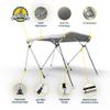 Seal Skin Covers 3 Bow / 4 Bow Bimini Top for Boats, Marine Grade Waterproof Canopy Cover with Frame, Durable Sun Shade Cover, Mounting Hardware, Rear Straps & Storage Boot (8'L X 54" H X 91"-96" W) view 2
